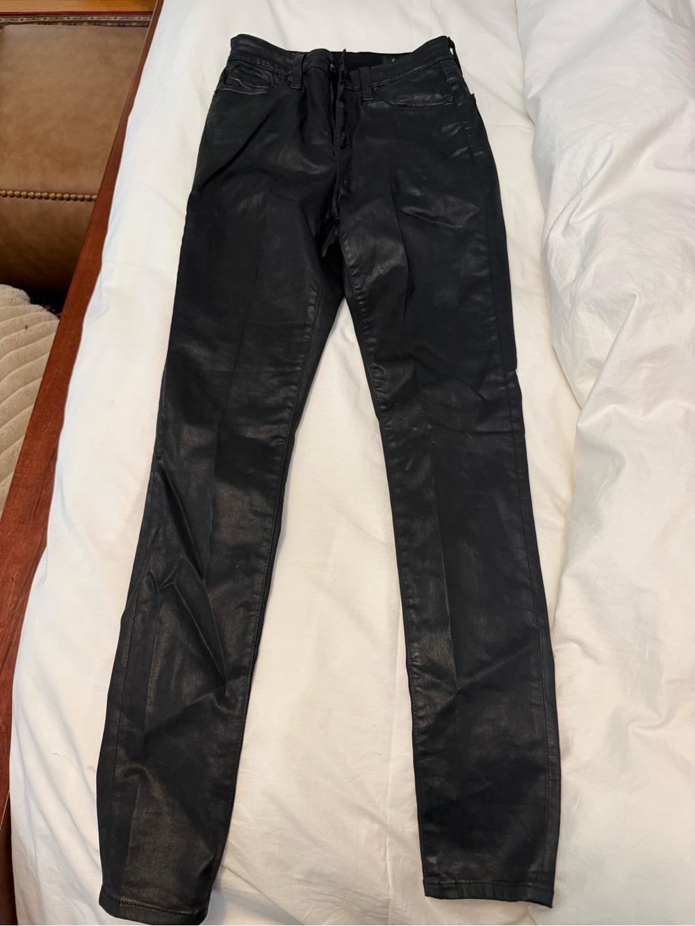 Agolde Black Coated Skinny Jeans